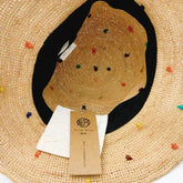 StrawWeave Eco-Friendly Handwoven Raffia Colorful Polka Dot Straw Hat  Womens Sweet-Style Wide-Brim Sun Hat, Foldable, Beach, Fisherman, Vacation, Summer Sun & Beach Hat